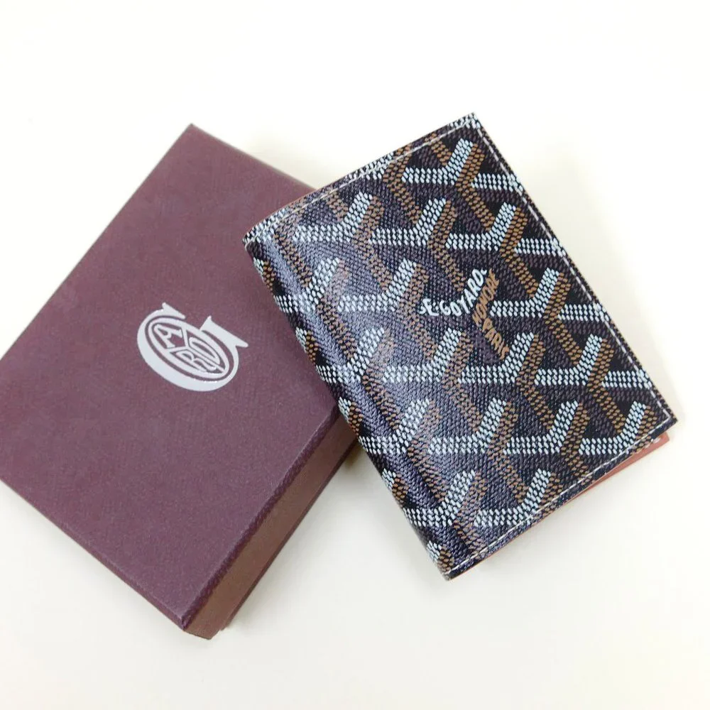 Goyard Goyardine Saint Marc Folding Card Case Black /Brown